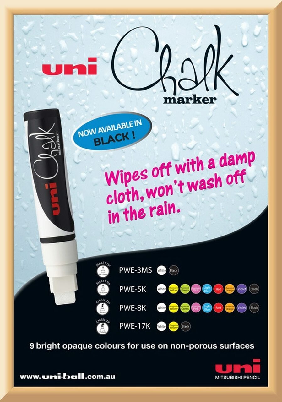 uni Chalk Marker Pack of 8 Assorted