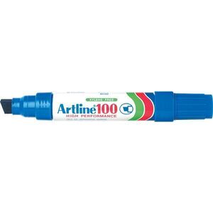 Artline 100 Permanent Marker Large 7.5 -12mm Chisel Nib Blue