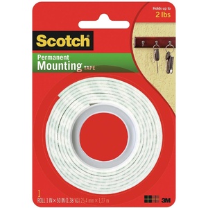Scotch Tape Double Sided Tape, 12.7mm Wide x 6.3m, 1 Roll in