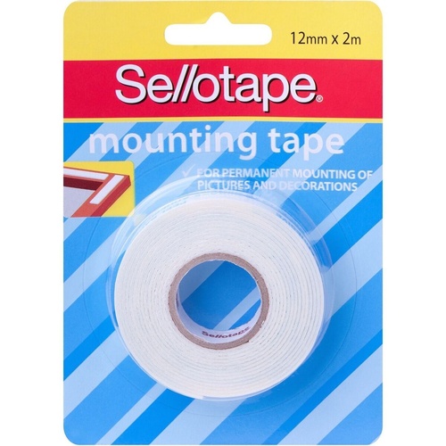 Permanent Mounting Tape|Cloth|SELLOTAPE Permanent Mounting Tape White